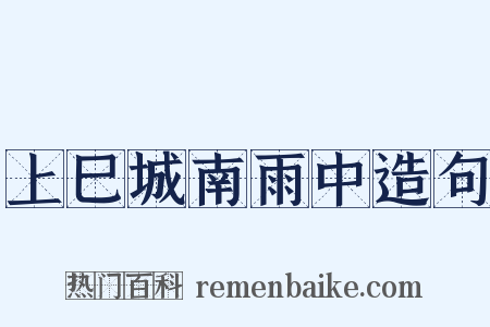 上巳城南雨中造句是什么意思的图片